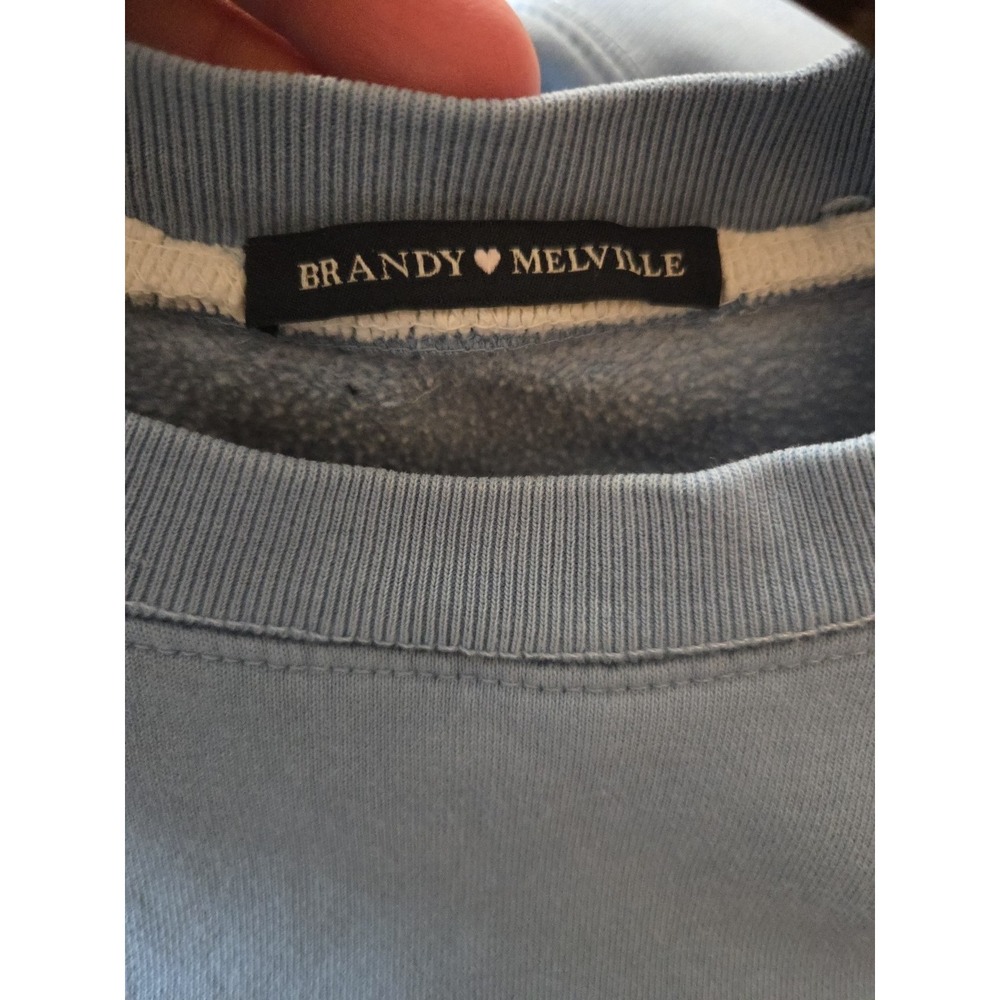 Brandy Melville Oversized Light Blue Sweatshirt Crew Neck Large - Picture 5 of 7